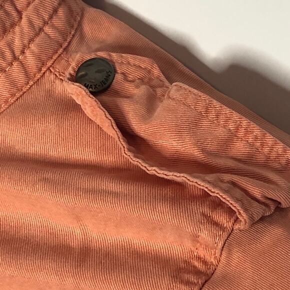 Max Jeans Salmon Pink Utility Jacket Small Boyfriend Military Zip Pocket Retro - Picture 15 of 16